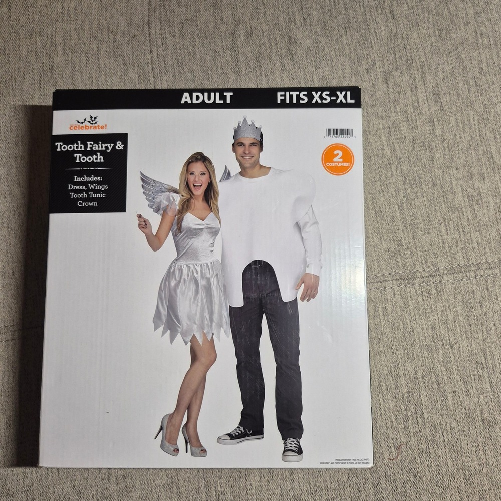 Way to Celebrate Adult Tooth Fairy and Tooth Couples Costume Set Fits XS-XL